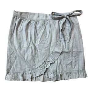 NEW Madewell Chambray Wrap Skirt 100% Cotton Women's Size 12
